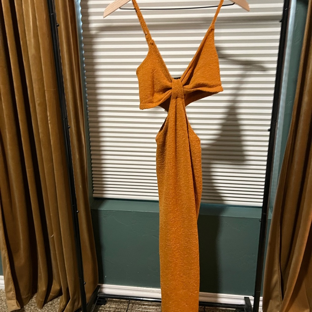Elegant Orange Maxi Dress